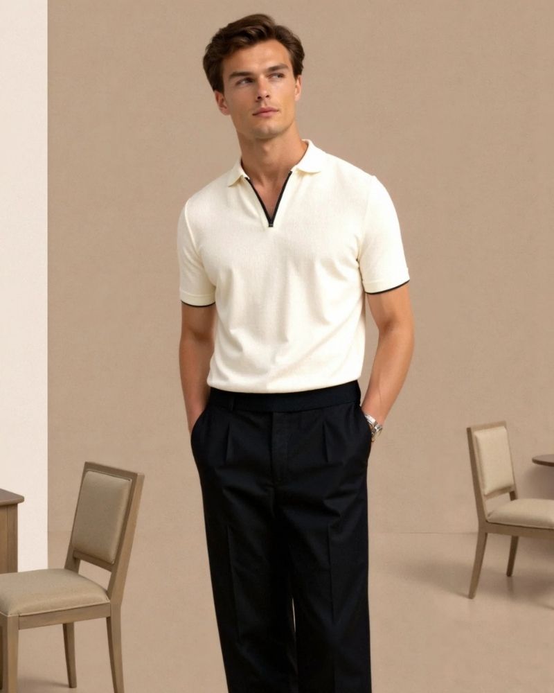 CONTRAST SLIM FITTED POLO