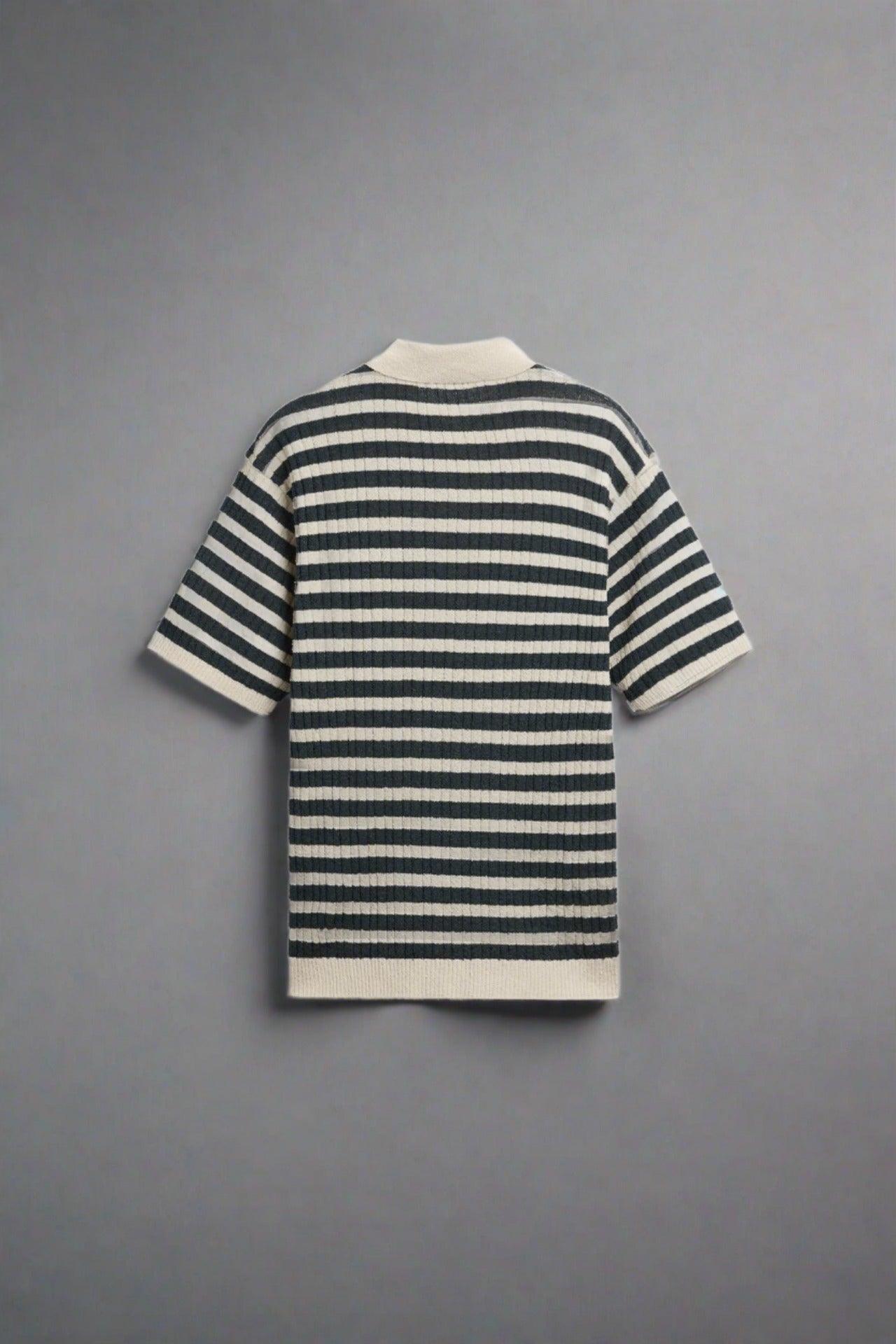 KNITTED STRIPED POLO