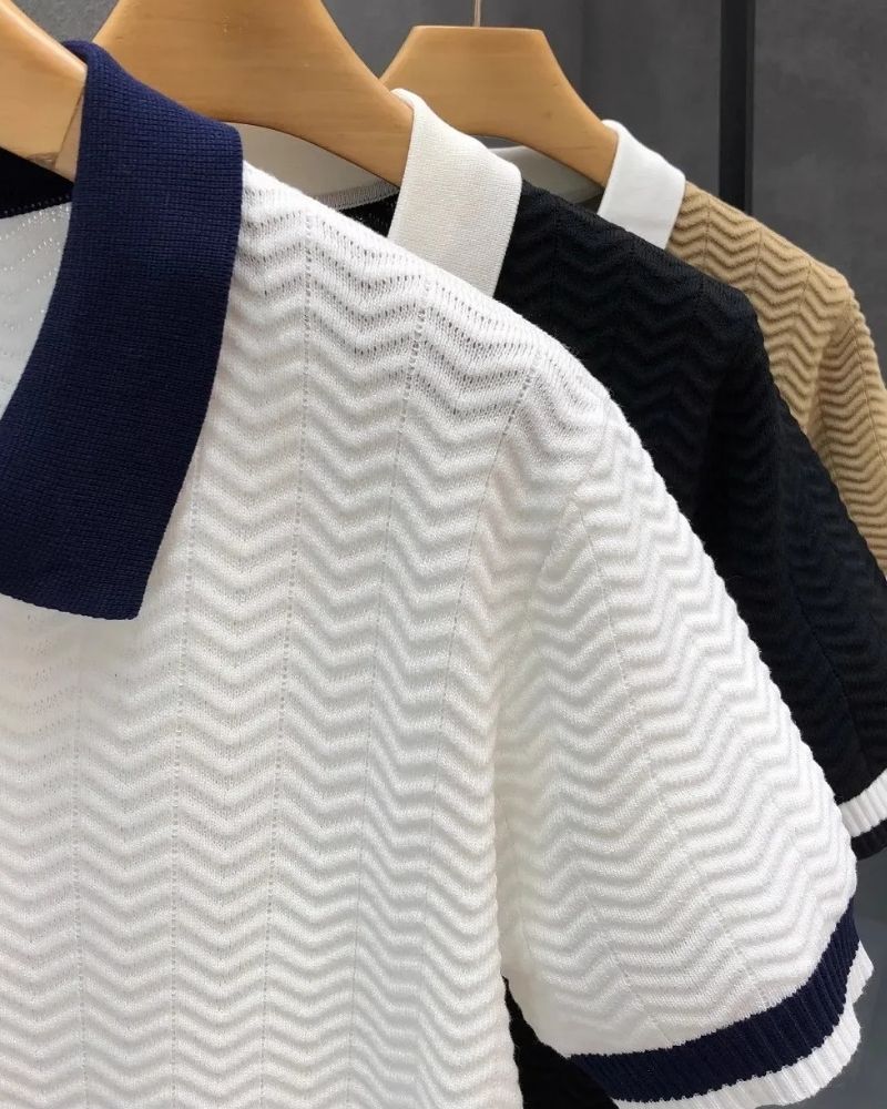 CONTRAST TEXTURED POLO