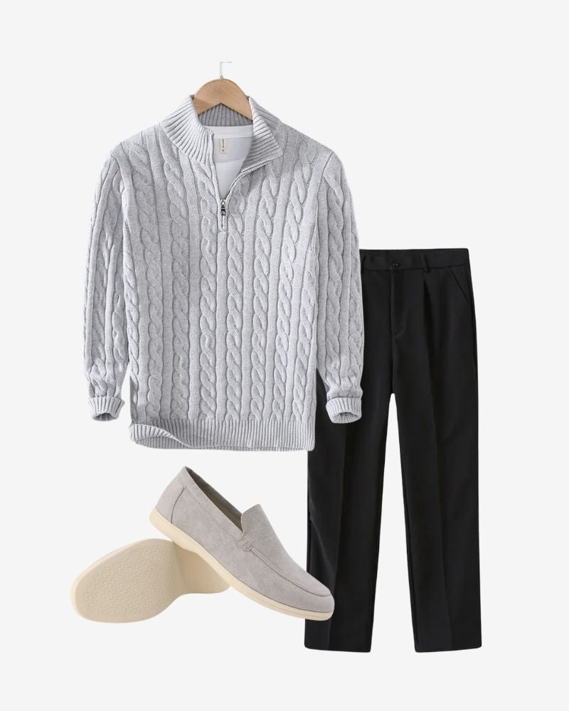 RIVIERA 3-PIECE JUMPER SET – BLACK & GREY ELEGANCE