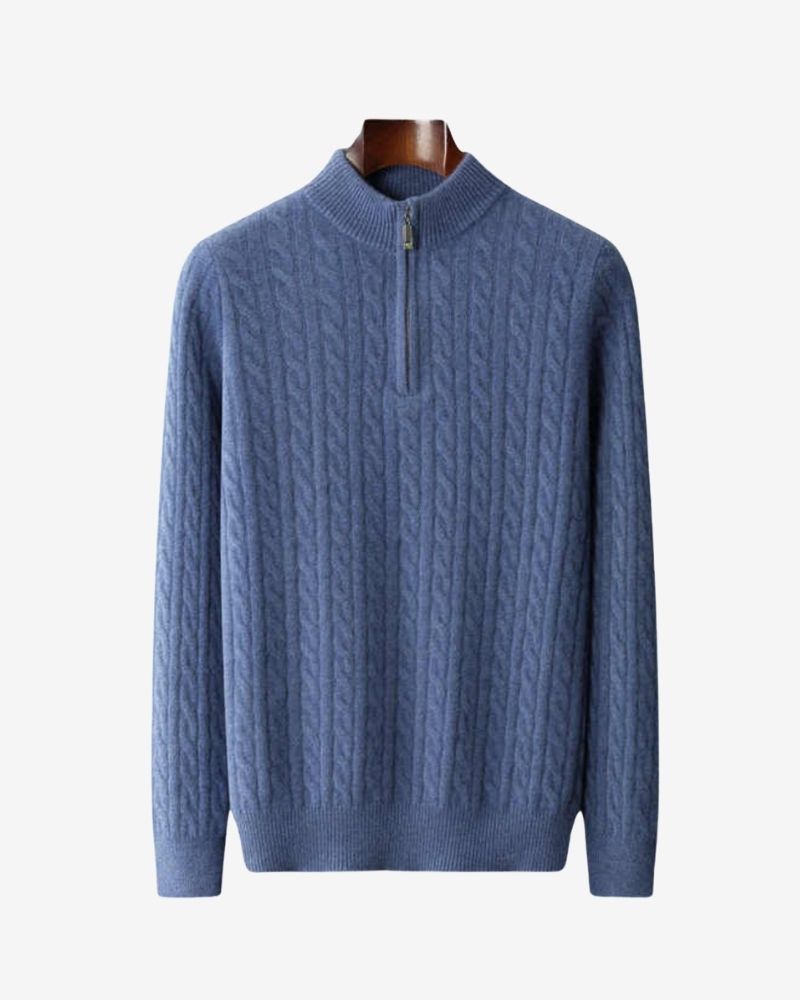 PURE CASHMERE HALF-ZIP JUMPER