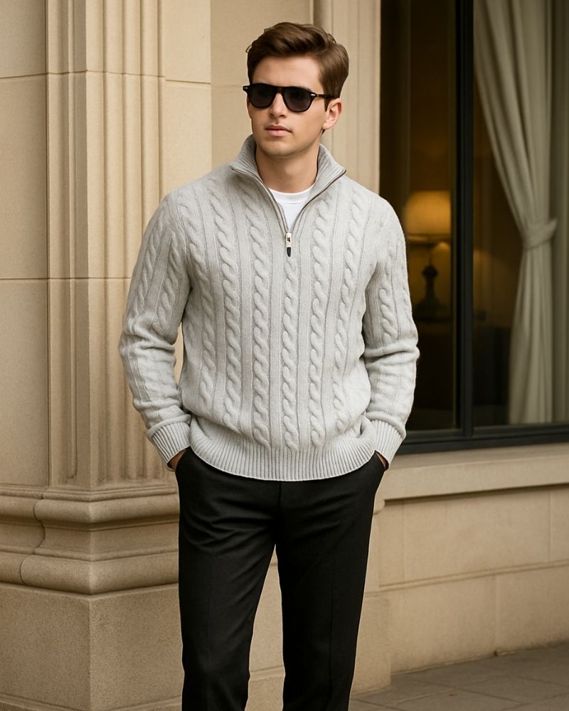 RIVIERA 3-PIECE JUMPER SET – BLACK & GREY ELEGANCE