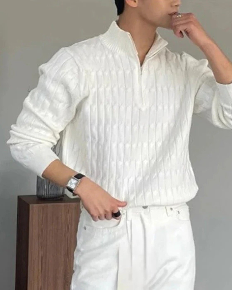 GWANGJU HALF-ZIP KNITTED JUMPER