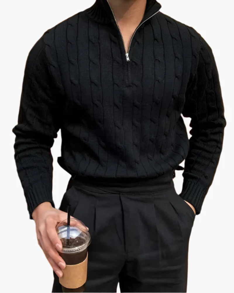 GWANGJU HALF-ZIP KNITTED JUMPER