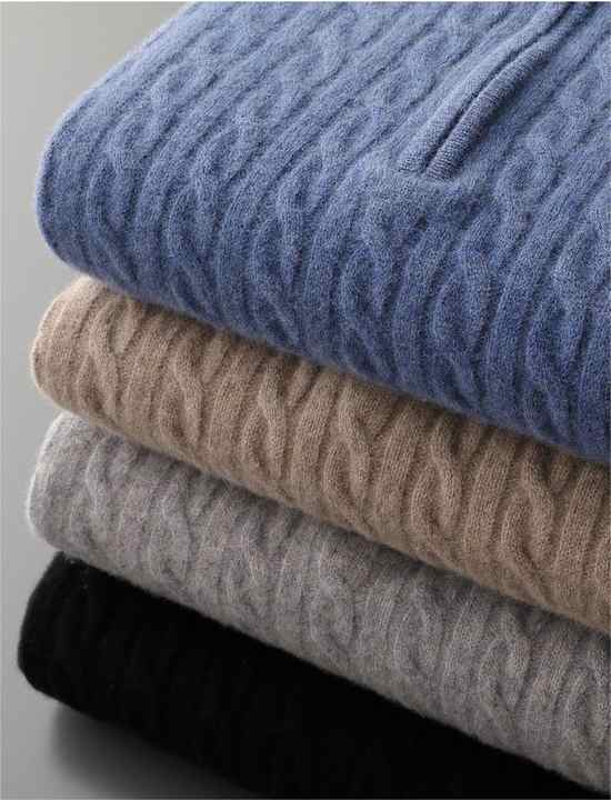 PURE CASHMERE HALF-ZIP JUMPER