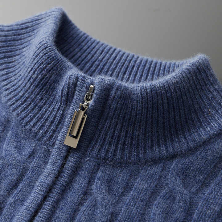 PURE CASHMERE HALF-ZIP JUMPER