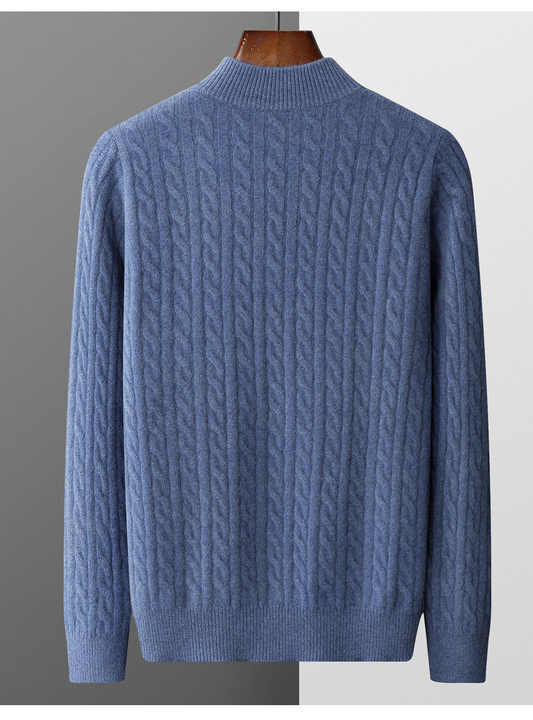 PURE CASHMERE HALF-ZIP JUMPER