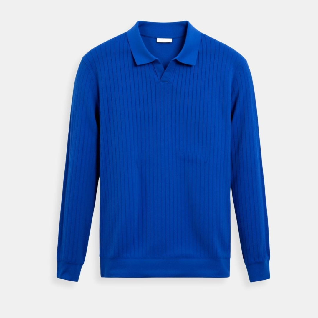 STRIPED LONG SLEEVE POLO