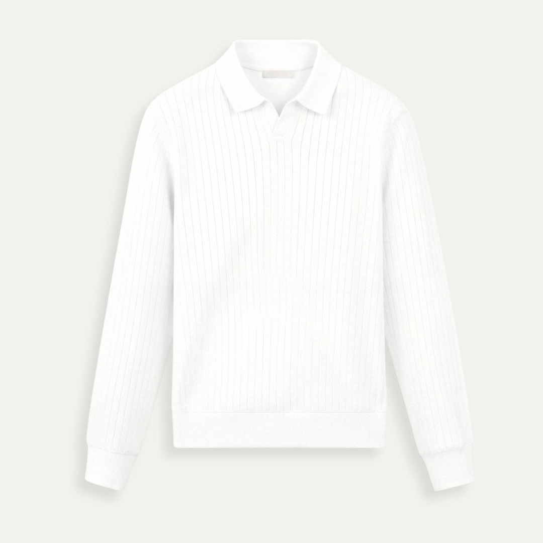 STRIPED LONG SLEEVE POLO