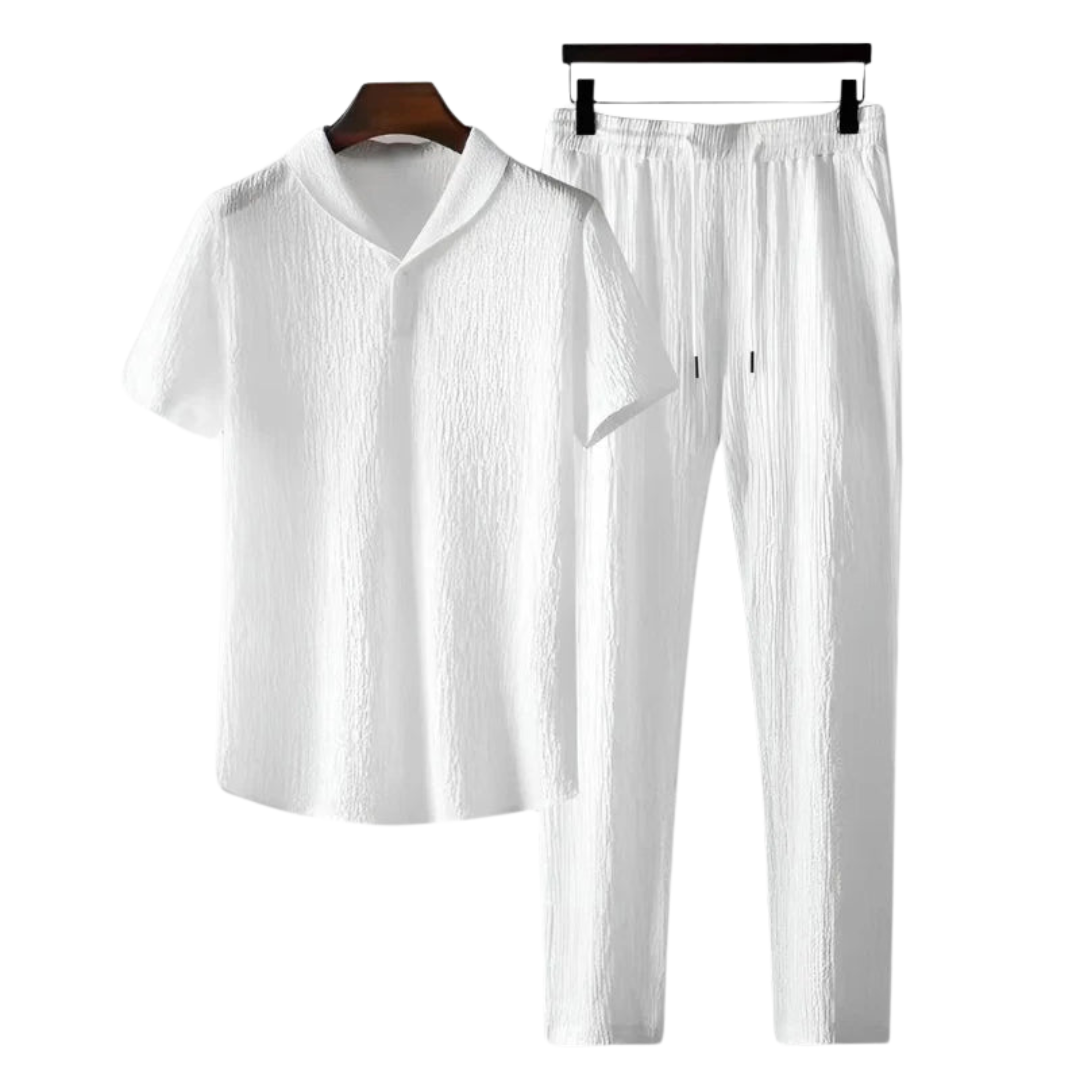 QUIET LUXURY COTTON POLO & PANTALON SET