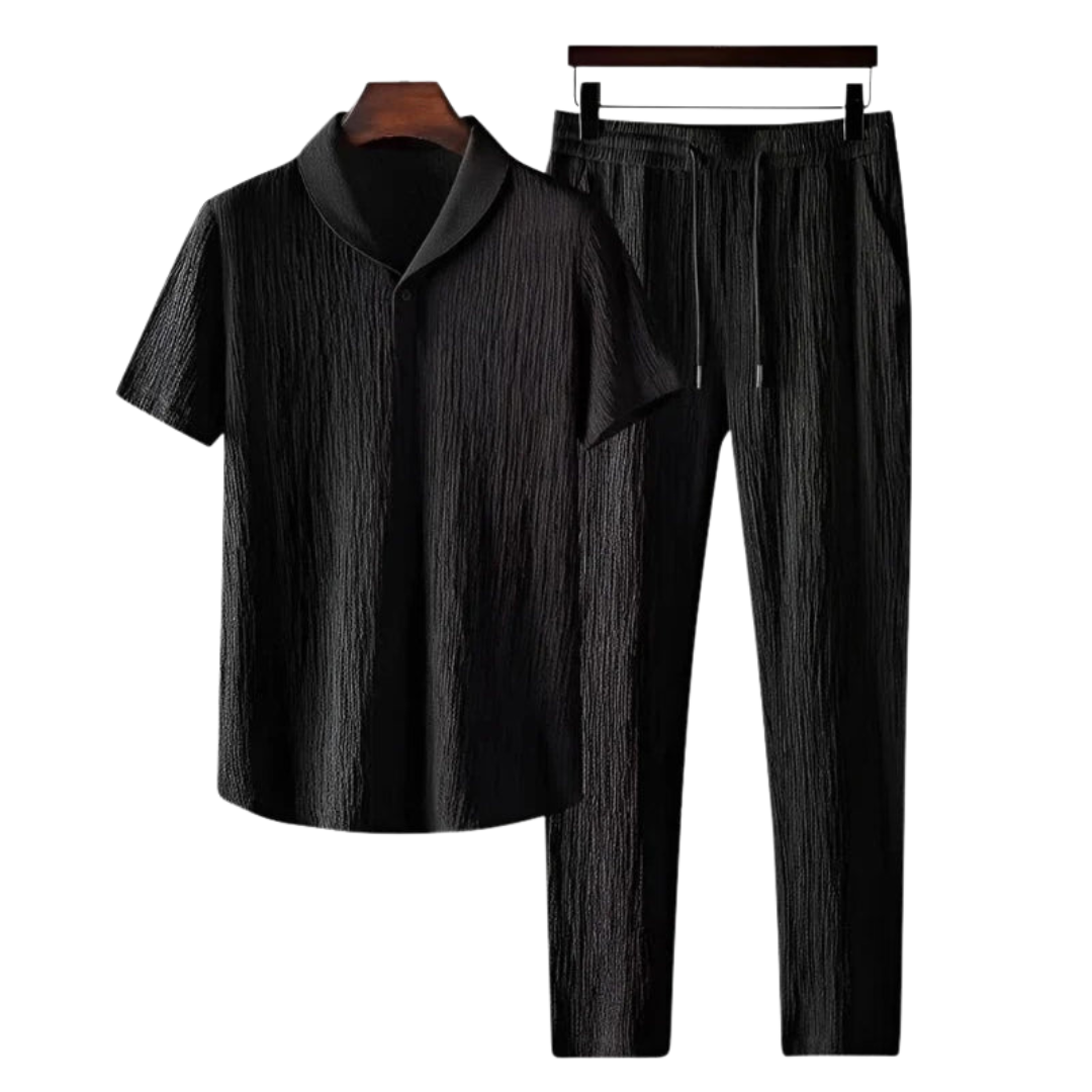 QUIET LUXURY COTTON POLO & PANTALON SET