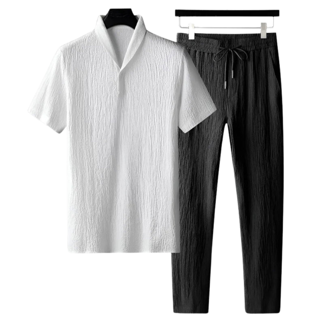QUIET LUXURY COTTON POLO & PANTALON SET