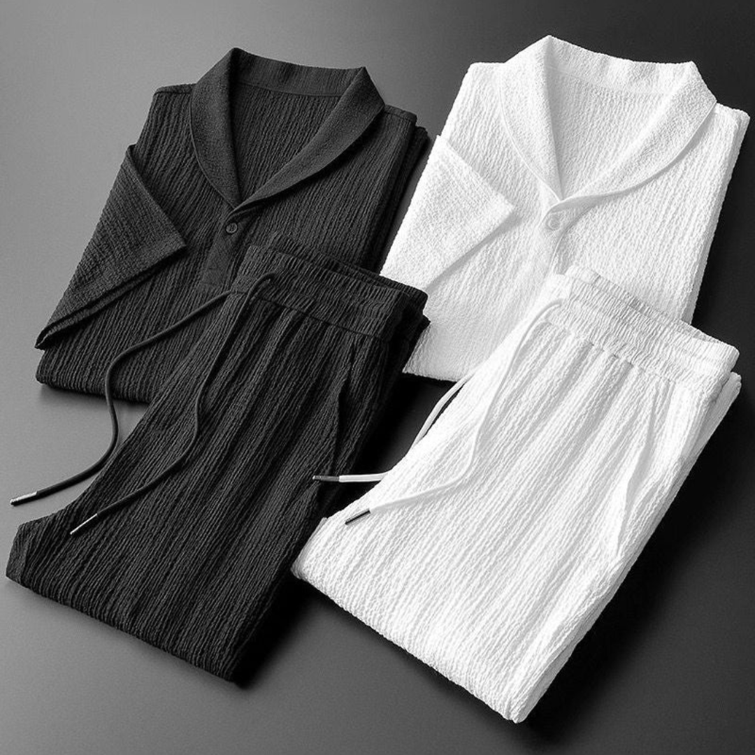 QUIET LUXURY COTTON POLO & PANTALON SET