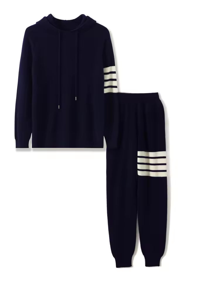 TIMELESS MERINO WOOL TRACKSUIT SET – STRIPE