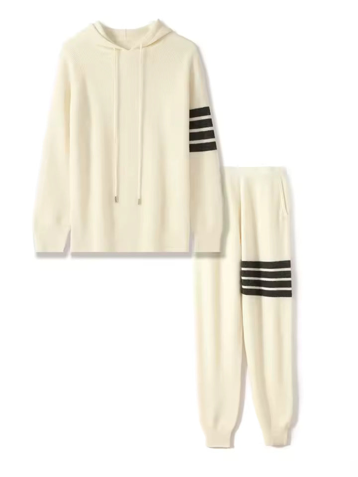 TIMELESS MERINO WOOL TRACKSUIT SET – STRIPE