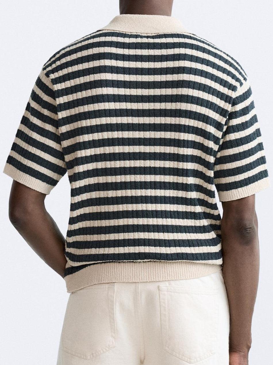 KNITTED STRIPED POLO